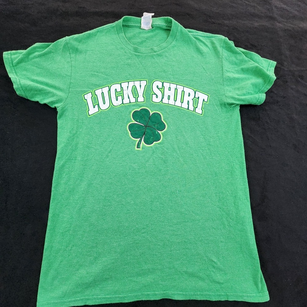 Lucky Shirt Shamrock St‎ Patricks Day Green Short Sleeve T-Shirt Men's S